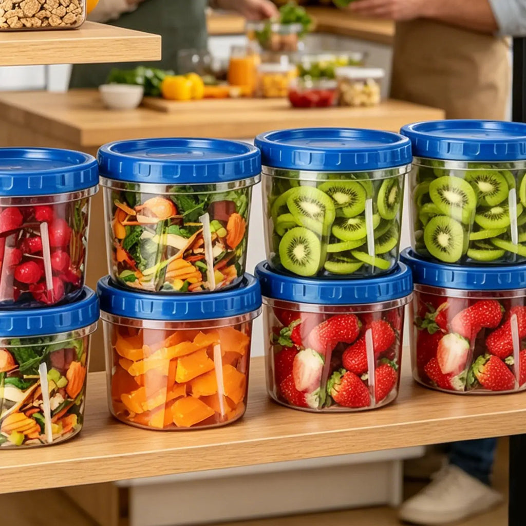 Freezer Containers Airtight Lids Stackable Round Food Storage Zpaxo