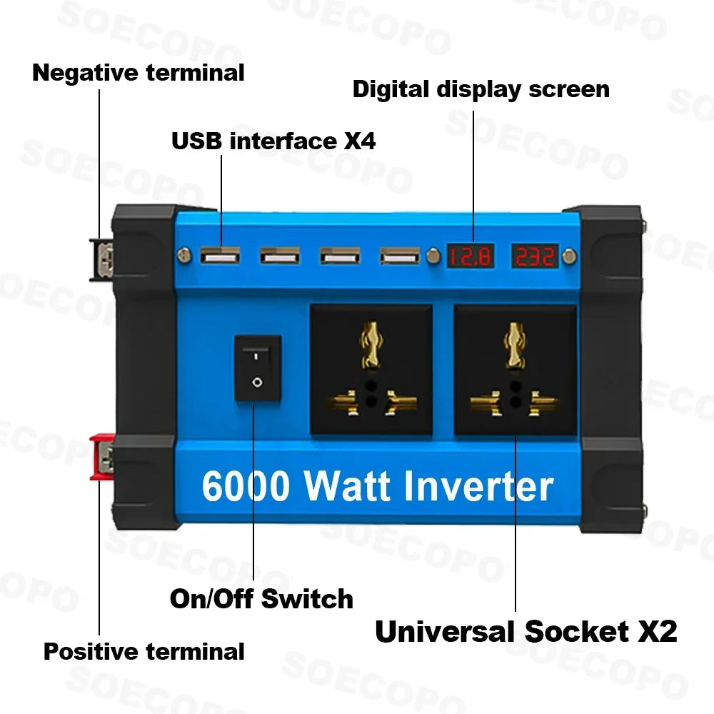 6000W Solar System Complete 12V 110V 220V 100A Controller 500W Panel Zpaxo