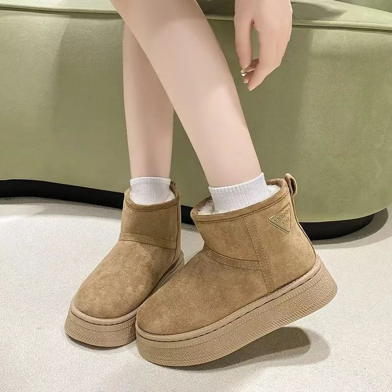 2026 Winter Women's Solid Vintage Comfortable Keep Warm Thick Sole Zpaxo khaki 40