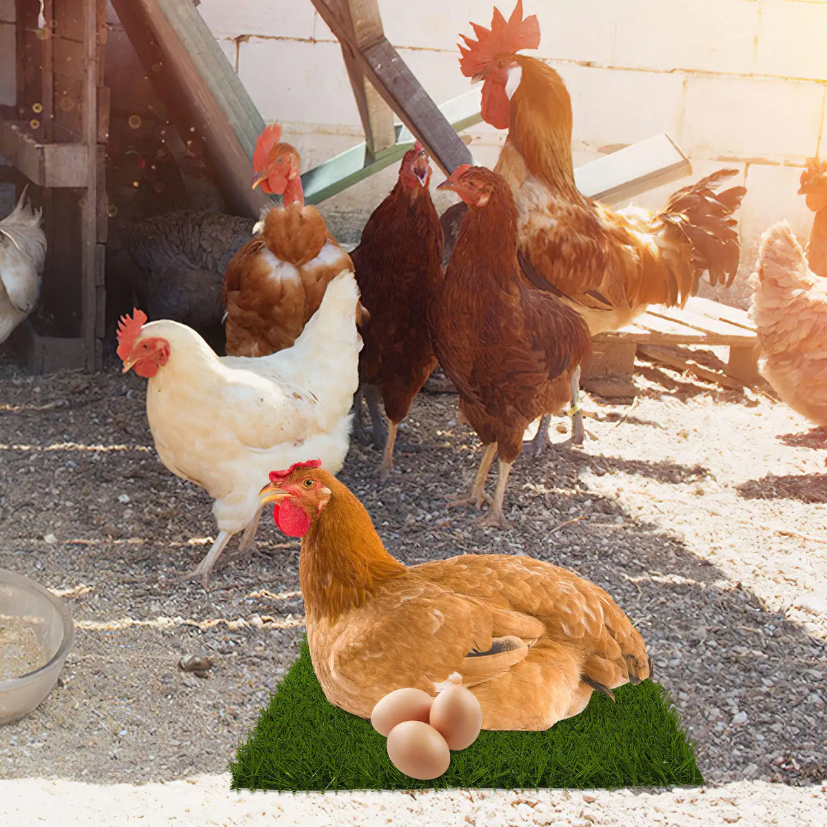 Reusable Nesting Pads Chicken Coop Artificial Turf Laying Comfortable Zpaxo