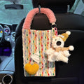 Hanging Car Mounted Garbage Bin Love pattern Large Capacity Vehicle Trash Bin Cute Creative Auto Seat Back Storage Bag Zpaxo Tissue bag-Yellow