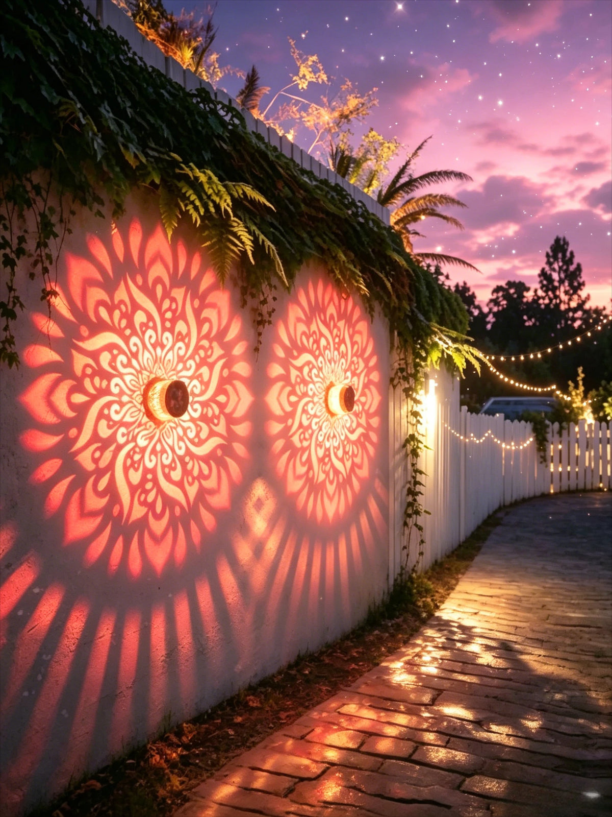 Gradient-color Mandala Lamp Solar-powered Garden Decorative Light Zpaxo Colored Light