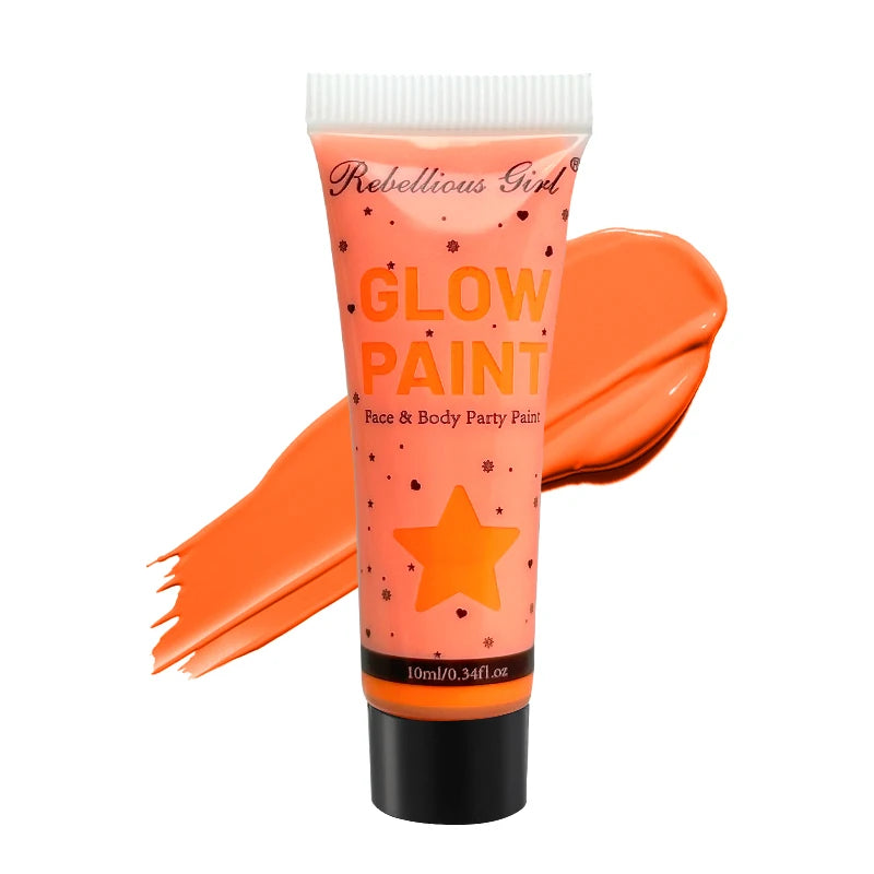 Glow Dark Body Face Paint Washable UV Neon Fluorescent Makeup Zpaxo orange