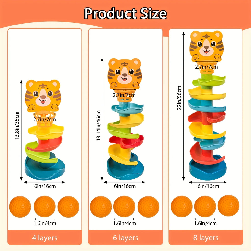 Youngsters's Interactive Ball Tower Educational Toy Rolling Balls Zpaxo