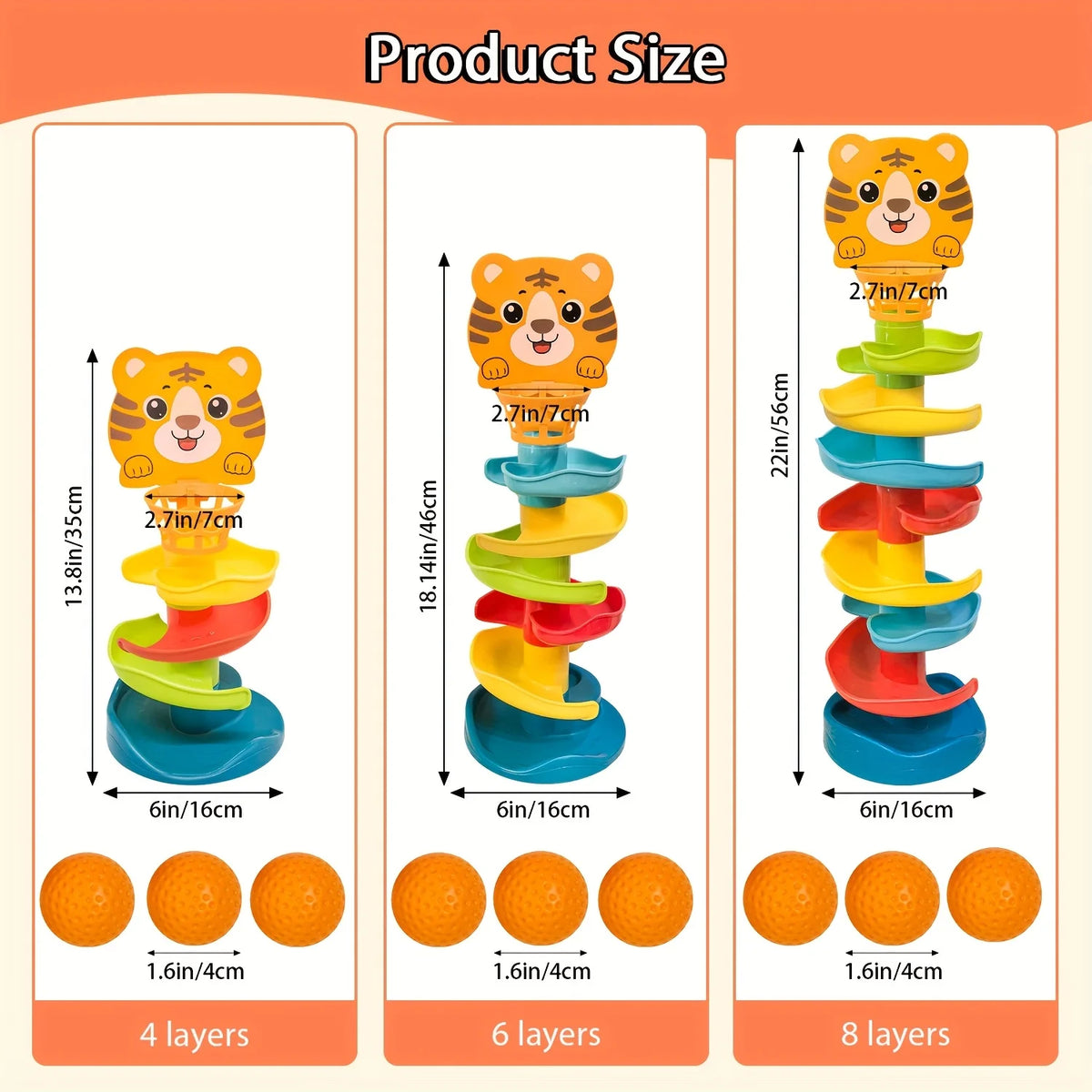 Youngsters's Interactive Ball Tower Educational Toy Rolling Balls Zpaxo