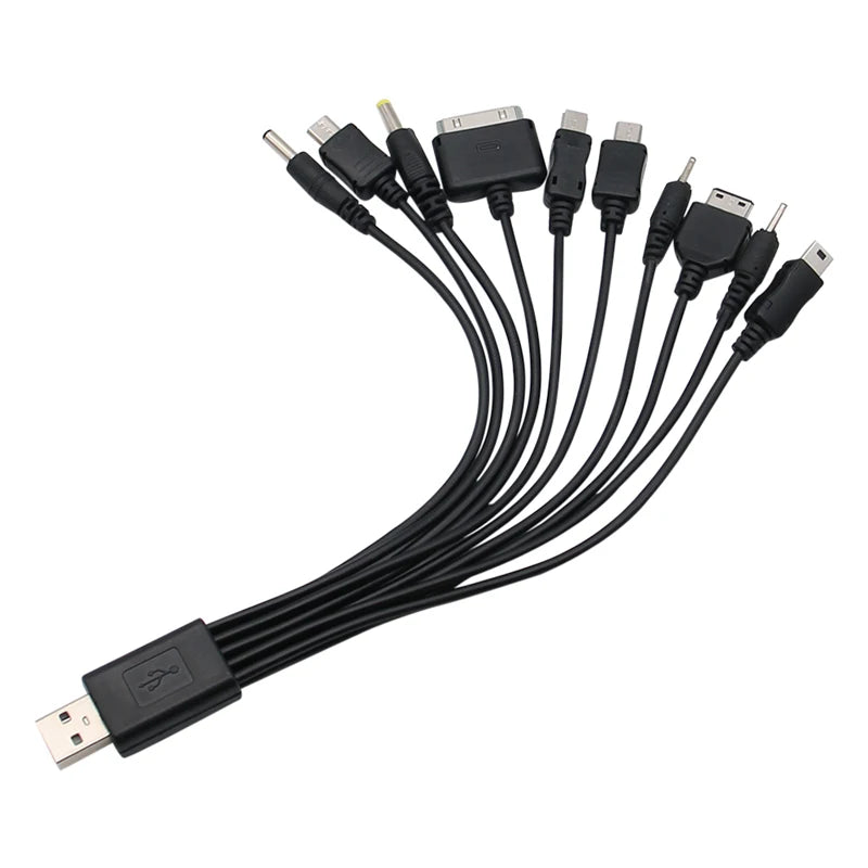 10 In 1 USB Multi Pin Cable Charger Universal USB Adapter Cable Data Wire Cord Multifunction Data Transfer Cable for Nokia iPod Zpaxo