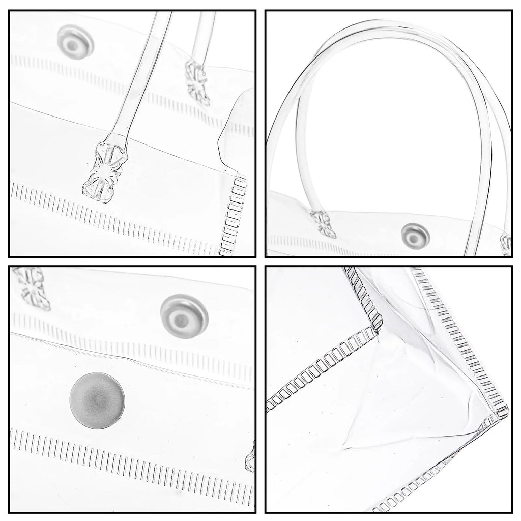Lot Transparent Soft PVC Tote Packaging Bags Hand Loop Clear Plastic Zpaxo