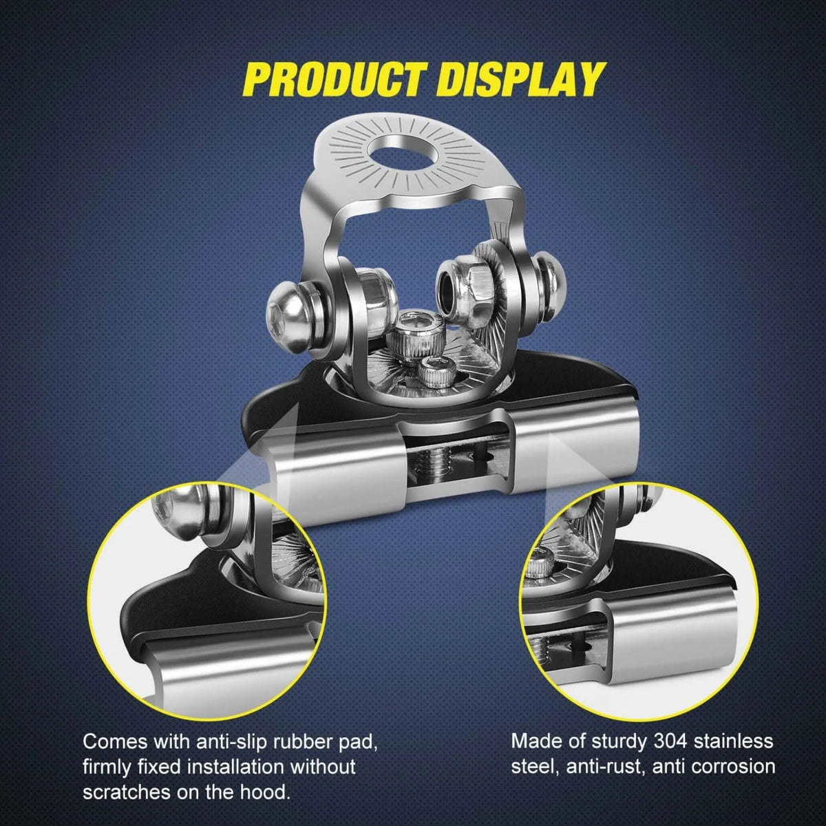 Stainless Steel Pillar Hood Led Work Light Bar Mounting Bracket Zpaxo