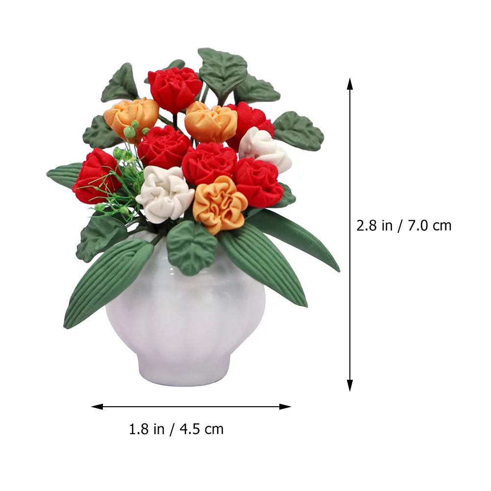 Mini Flower Pot Synthetic Resin Simulation Lifelike Desktop Decor Zpaxo