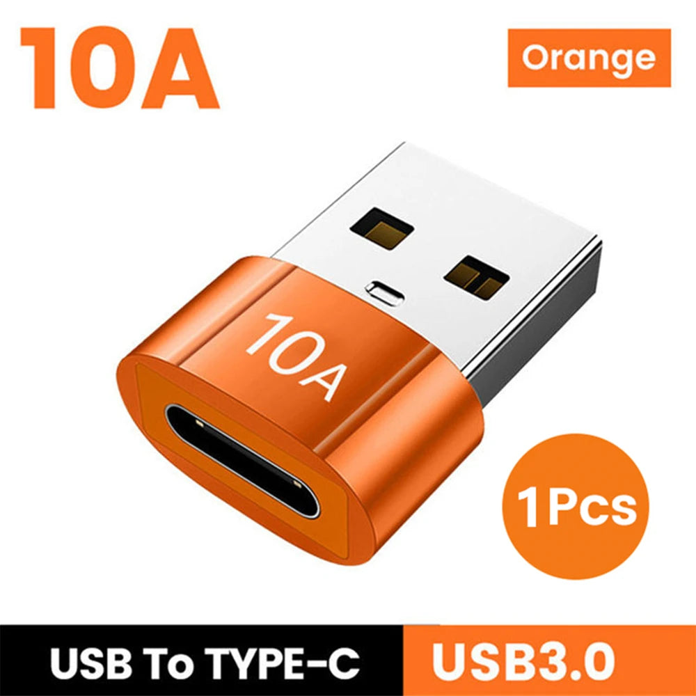 USB 3.0 Type C Adapter USB Female To Type C Male For Xiaomi Redmi Oppo Vivo Portable Data Sync Accessory Phone Laptop Small Plug Zpaxo USB to Type-c Orange