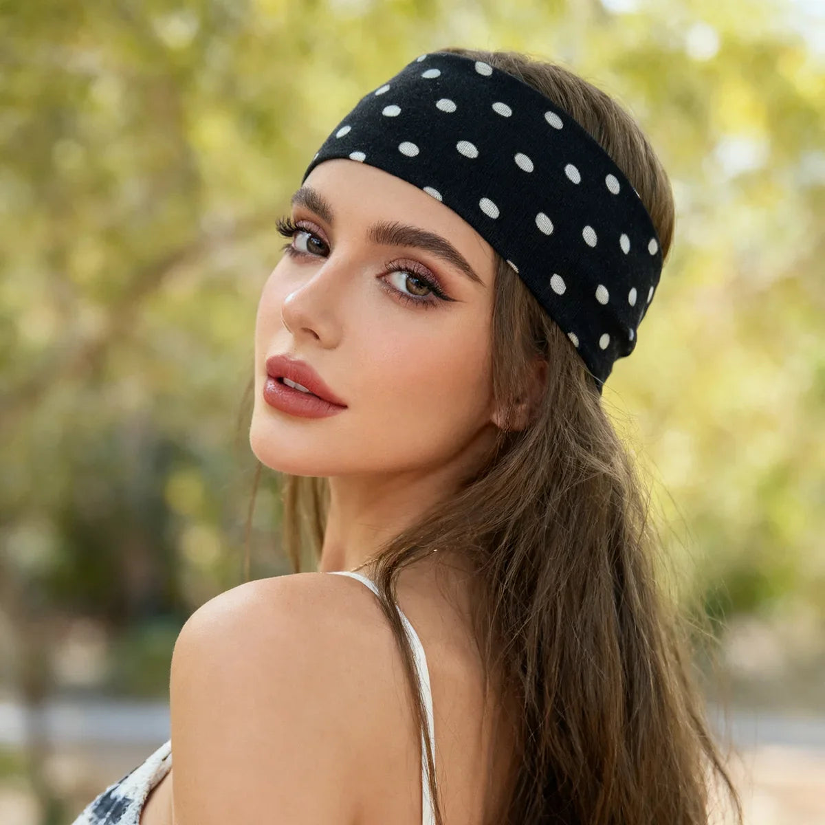 Y2K Retro Boho Breeze Wind Dot Stretch Women's Hairbands Korean Ins Zpaxo