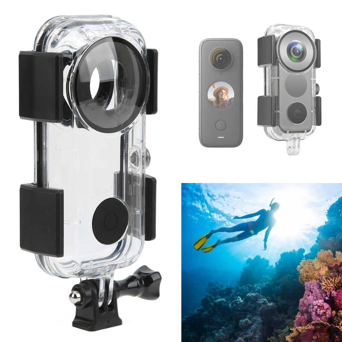Waterproof Housing Case 40m 131ft Insta360 ONE X2 Camera Protective Zpaxo