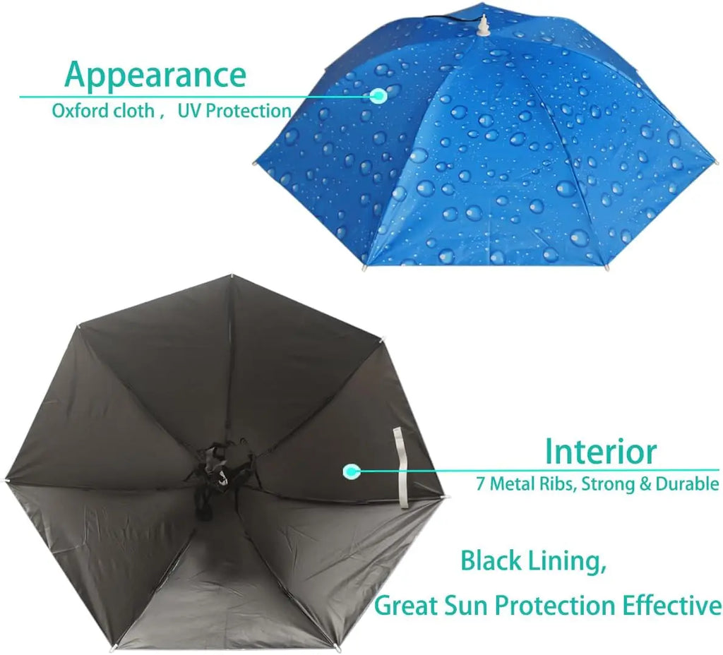 Double-layer Black Coated Rainproof Fishing Umbrella Hat Outdoor Tea Zpaxo