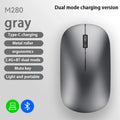 Wireless Bluetooth Mouse Dual Mode DPI Adjustable Type-c Rechargeable Zpaxo Gray