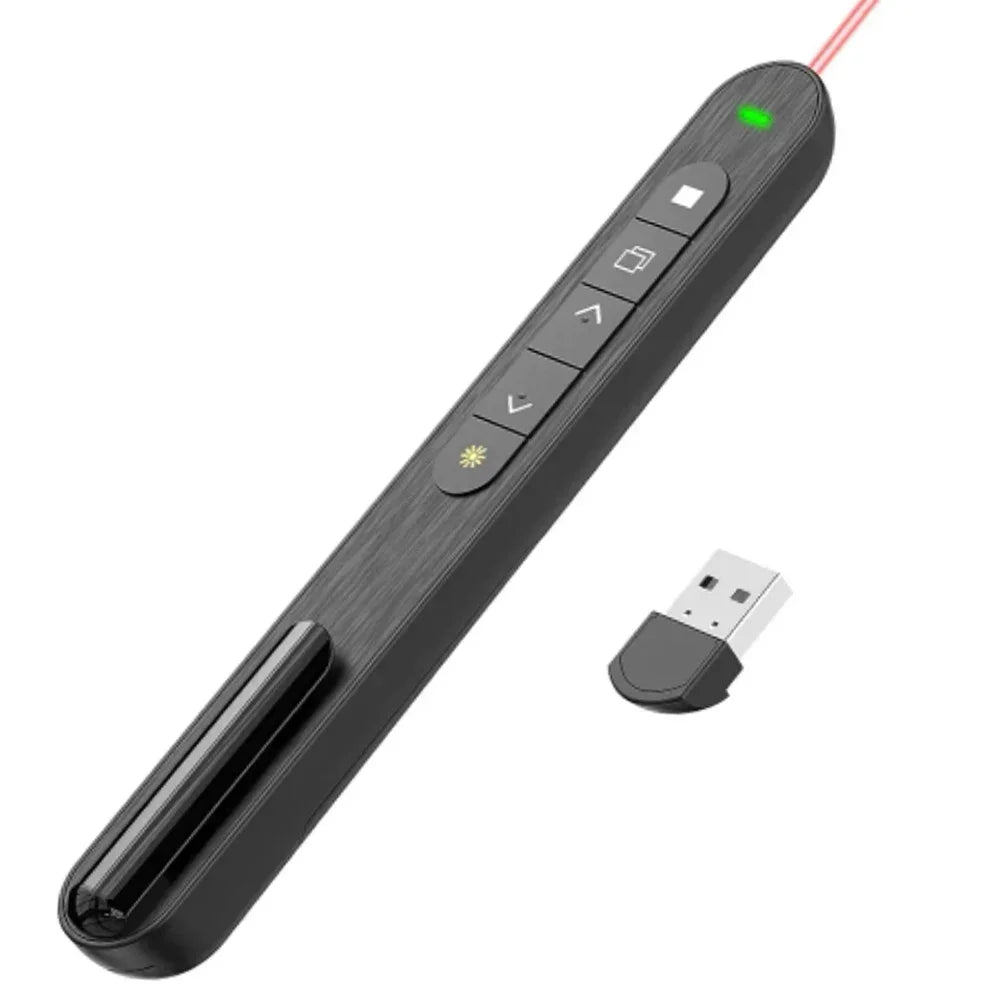 Wireless Presenter Turning Pen RF Volume Remote Control PPT Zpaxo Black