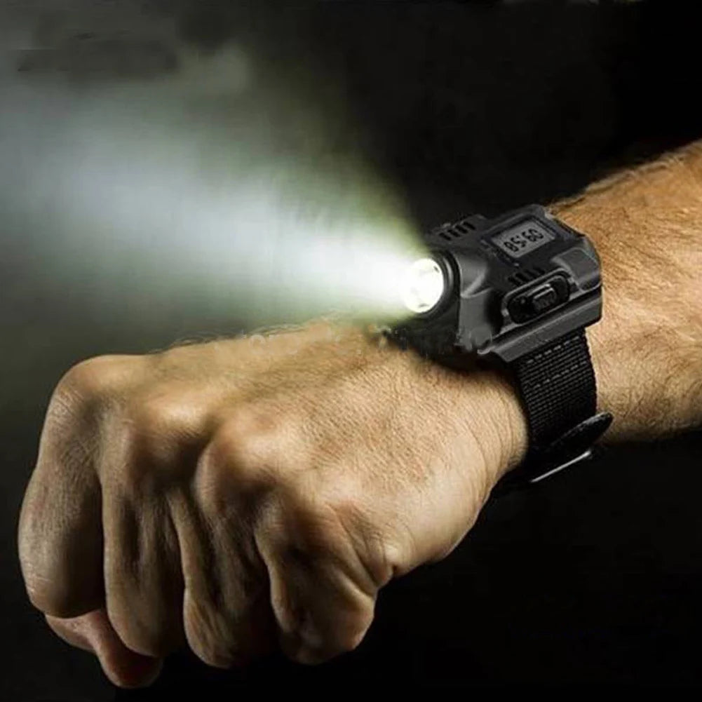 Portable XPE LED Wrist Flashlight USB Rechargeable Waterproof Light Zpaxo
