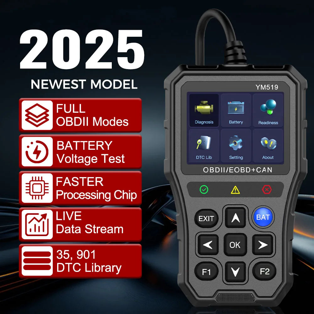 Code Reader Battery Tester OBD2 Check Engine System Multi-language Zpaxo