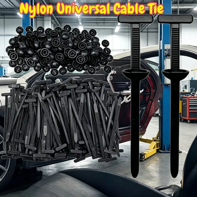 Nylon Universal Cable Tie Heavy Duty Cable with Pin Button Self-Locking Zip Ties Holder Multifunctional Plastic Cable Ties Tool Zpaxo