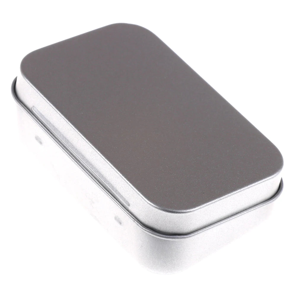 CMMetal Rectangular Empty Mini Tin Box Tinplate Push Candy Pill Cases Zpaxo 1pc