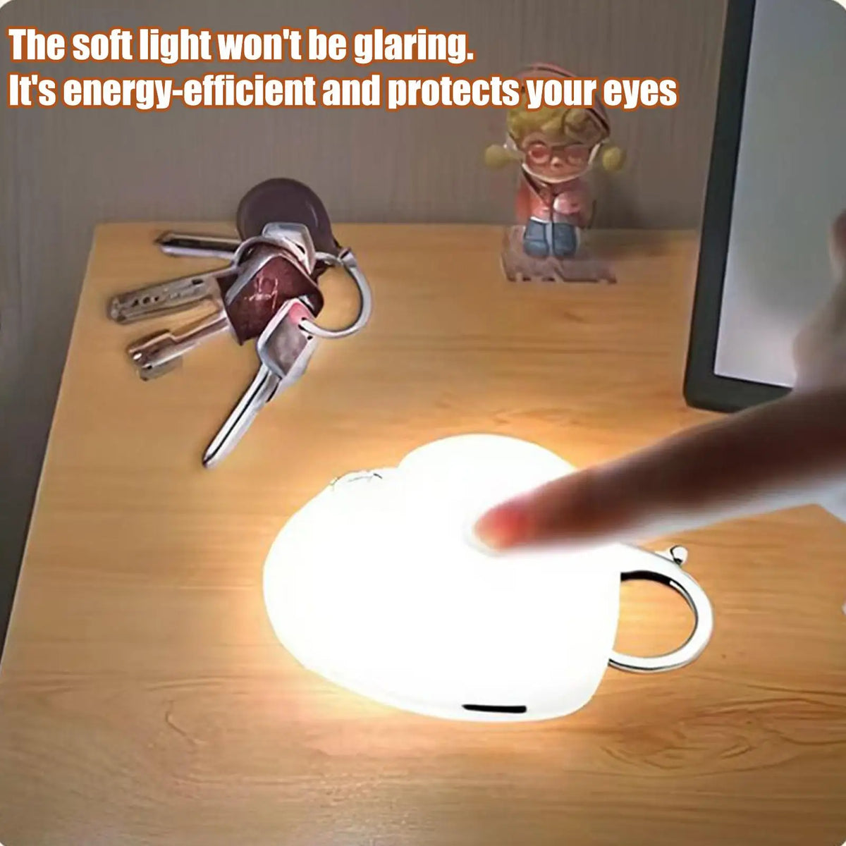 Rechargeable LED Purse Light Wallet Lamp Heart Shape Touch Sensor Zpaxo
