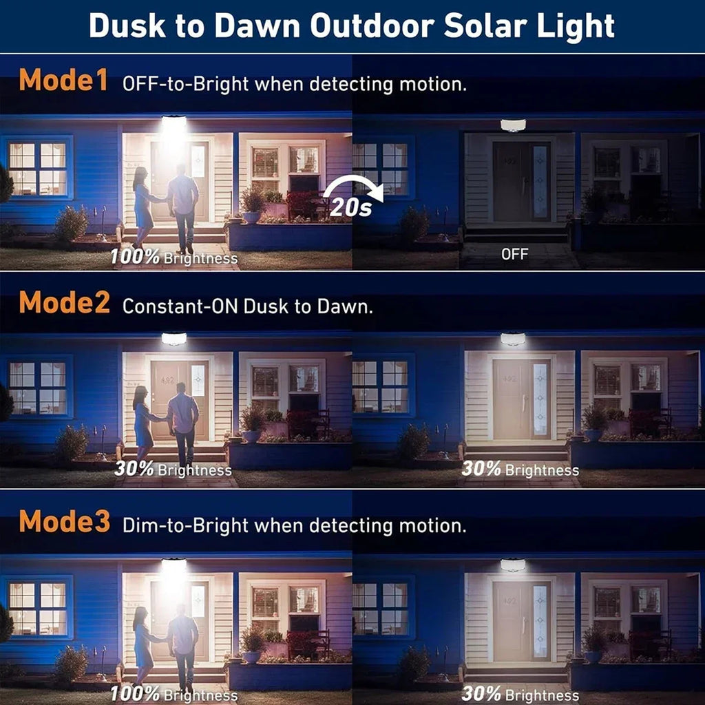 Solar Lights Outdoor 100/234LED 3 Modes Motion Sensor Flood Lights with Remote IP65 Waterproof Security Solar Lights for Outside Zpaxo