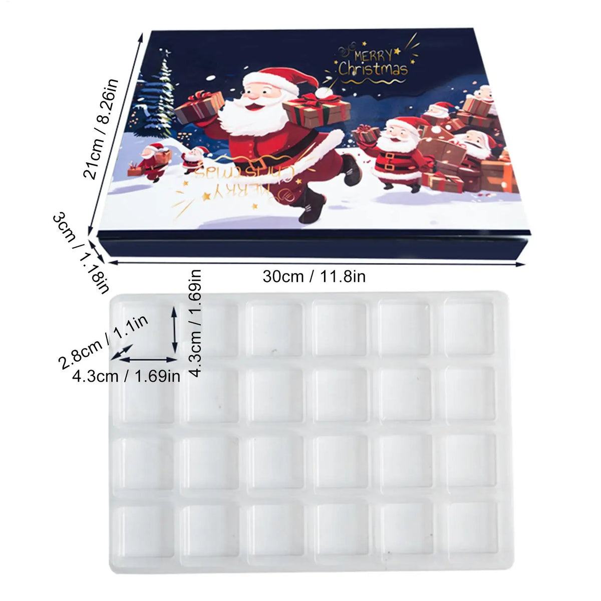 Empty Advent Calendar Box Paper Countdown Case Christmas Party Favor Zpaxo