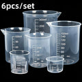 Different Sizes Plastic Measuring Cups Scales Transparent Lab Beakers Zpaxo 6pcs measuring glass