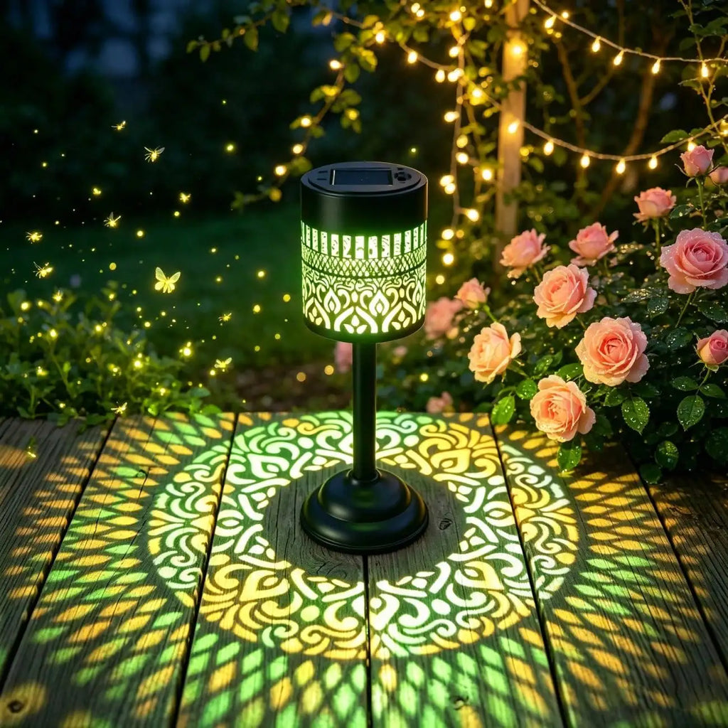 This Large LED Mandala Solar Outdoor Light Comes Portable Stand Emits Zpaxo changeable