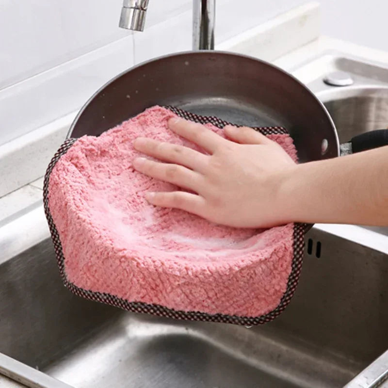 1 5 Kitchen Towels Hangable Cleaning Cloth Tableware Dish Microfiber Zpaxo
