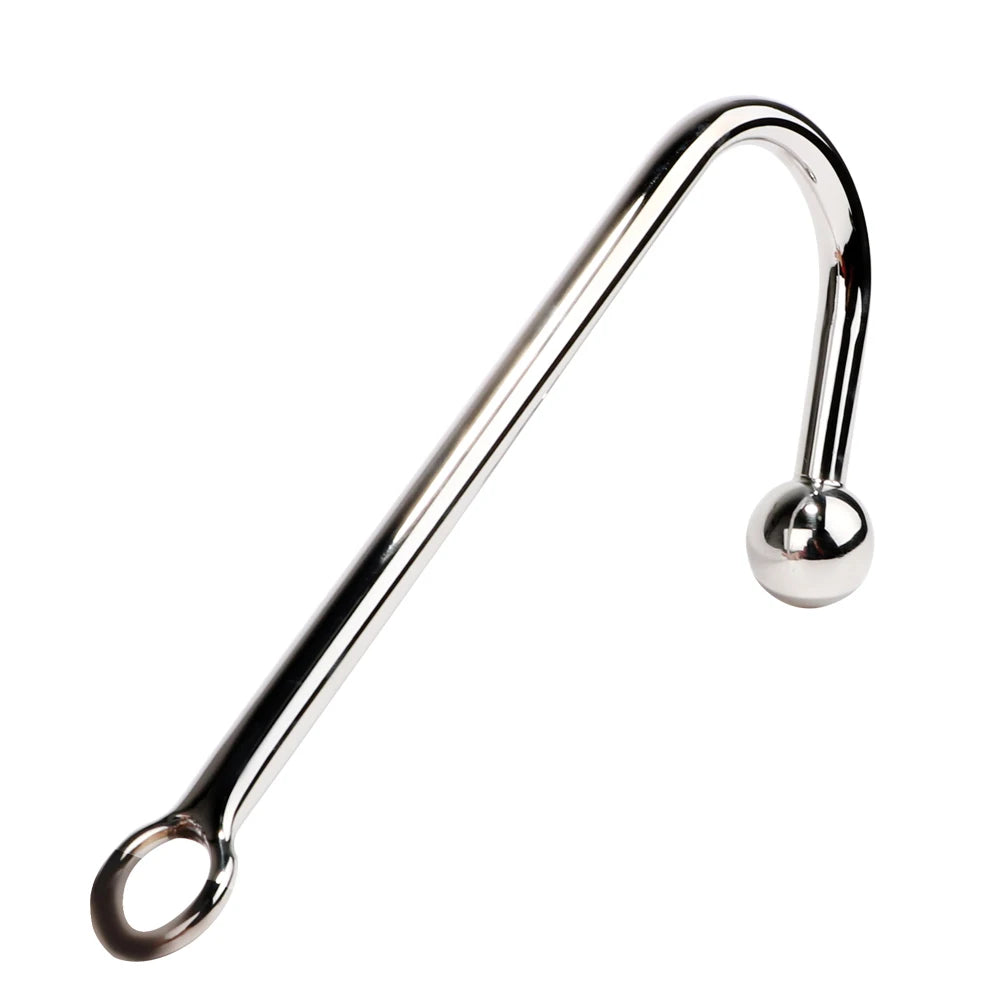 IKOKY Gay Stainless Steel Metal Butt Plug Ball Anal Hook Prostate Zpaxo Silver