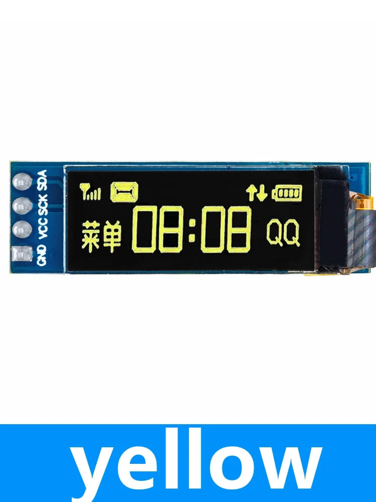 1PCS 0.91 inch OLED module 0.91" white blue OLED 128X32 OLED LCD LED Display module 0.91" IIC Communicate Zpaxo 0.91 yellow