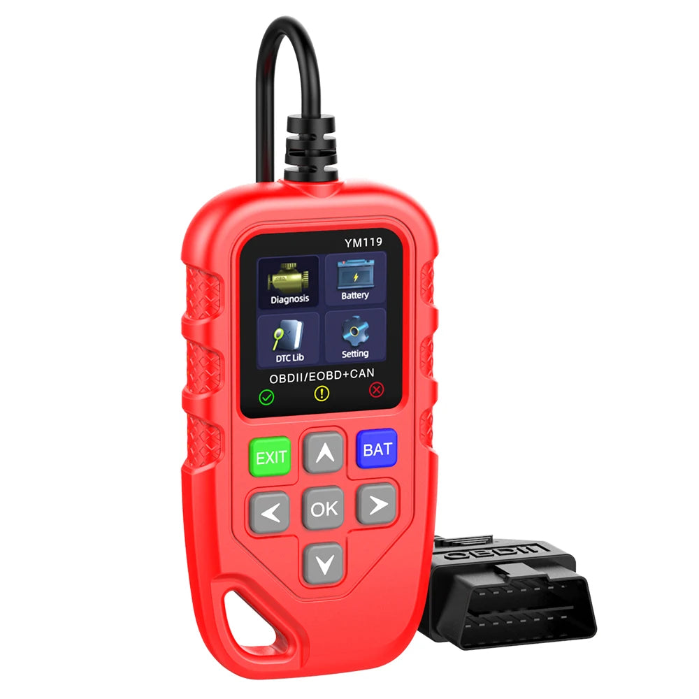 YM119 Car Auto Diagnostic Tool OBD2 Code Reader OBDII Scanner Work Zpaxo YM119 Red
