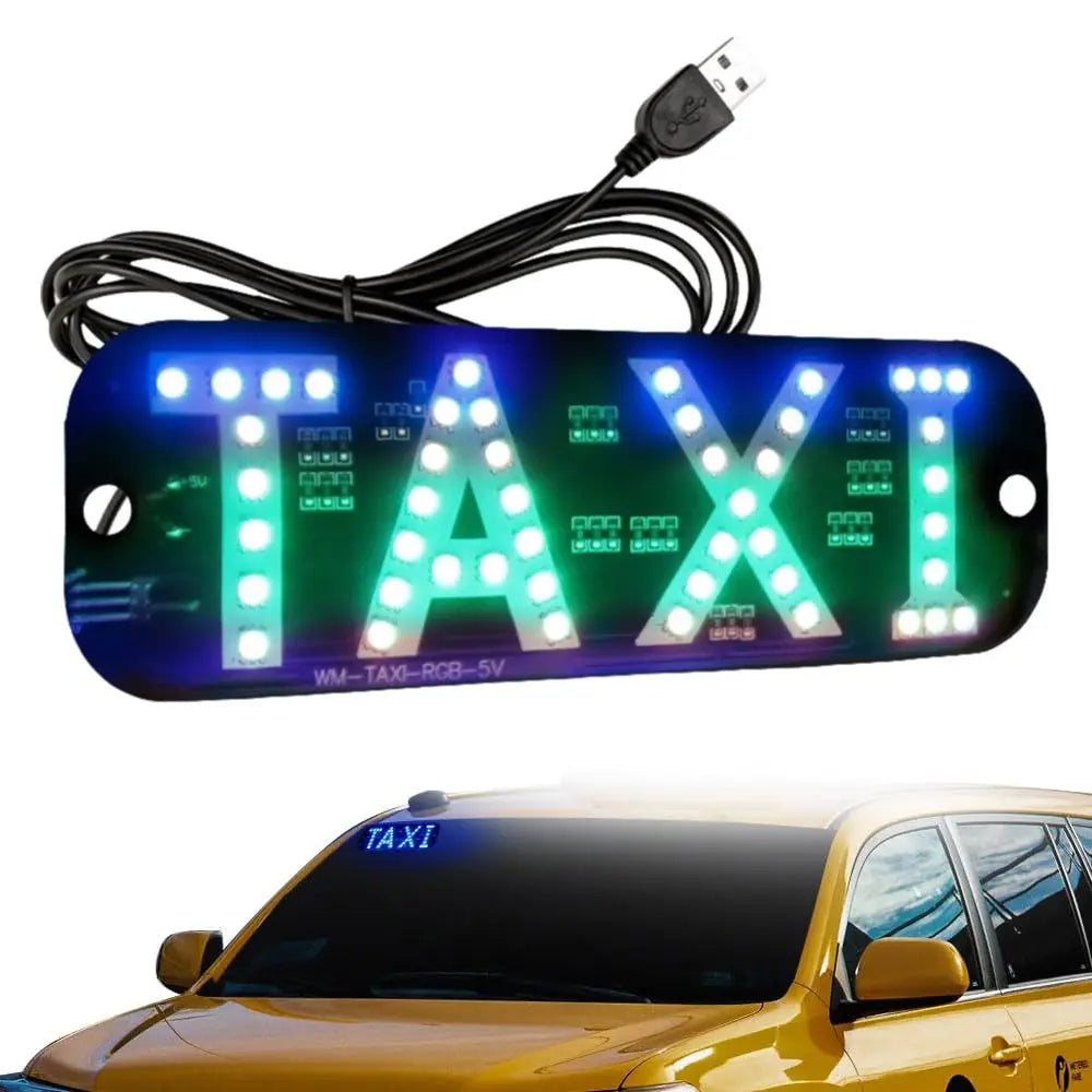 USB Powered RGB LED Taxi Light 5-6V Voltage Flexible Light Strip Color Changing Taxi Light LED Light Strip Remote Control Zpaxo
