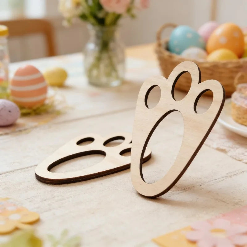 Reusable Bunny Paw Print Stencils Easter Footprint Plaques Egg Hunts Zpaxo