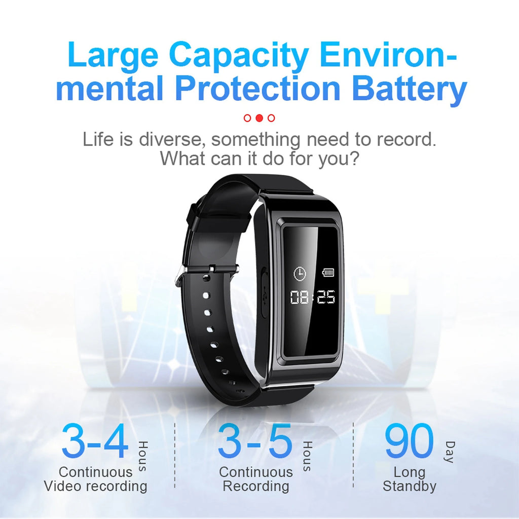 Camera Recorder Watch HD Noise Reduction Voice Activated Sweat Proof Zpaxo