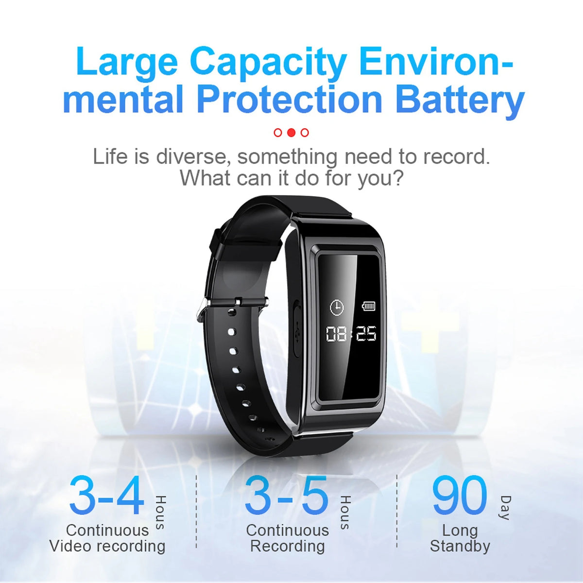 Camera Recorder Watch HD Noise Reduction Voice Activated Sweat Proof Zpaxo