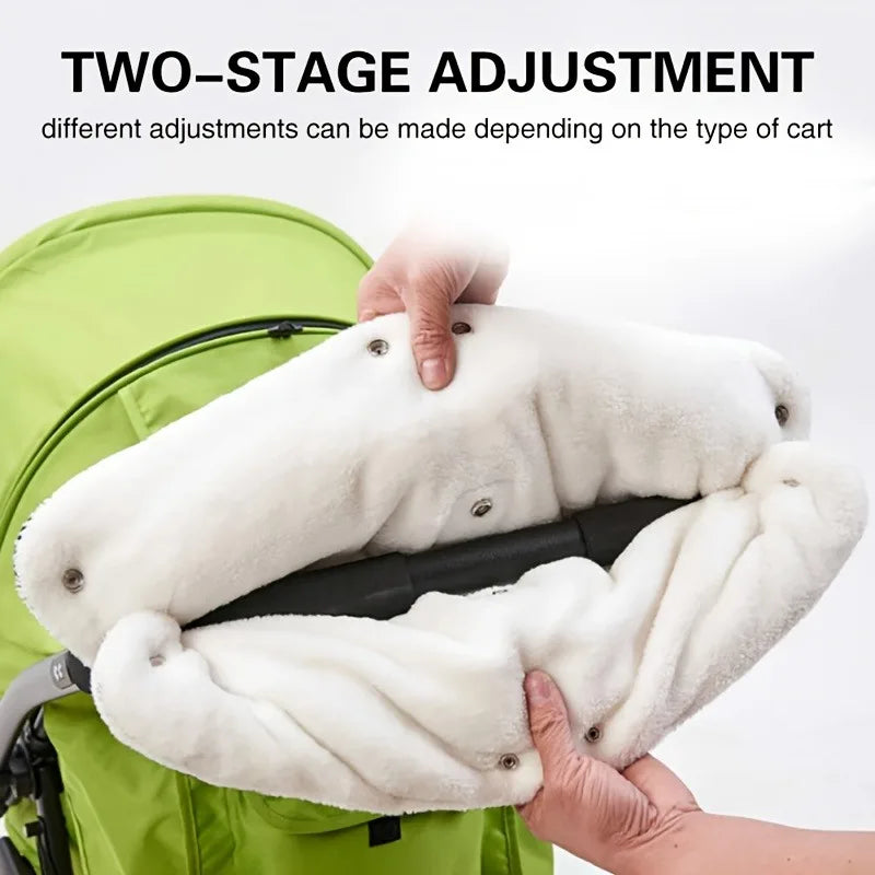 Stay-toasty Stroller Gloves Windproof Plush-lined Easy Clip-on Design Zpaxo