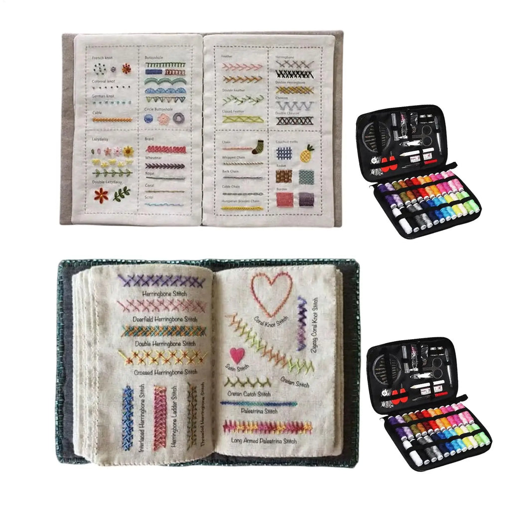 Embroidery Stitches Book Needle Threader Step Guide Visual Learning Zpaxo