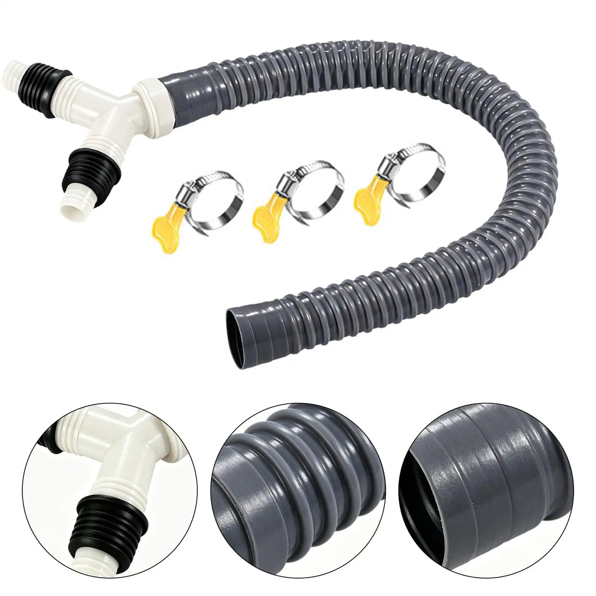 Drain Hose Splitter Y Shape 3-Way Connector 20- Extension Leak-proof Zpaxo