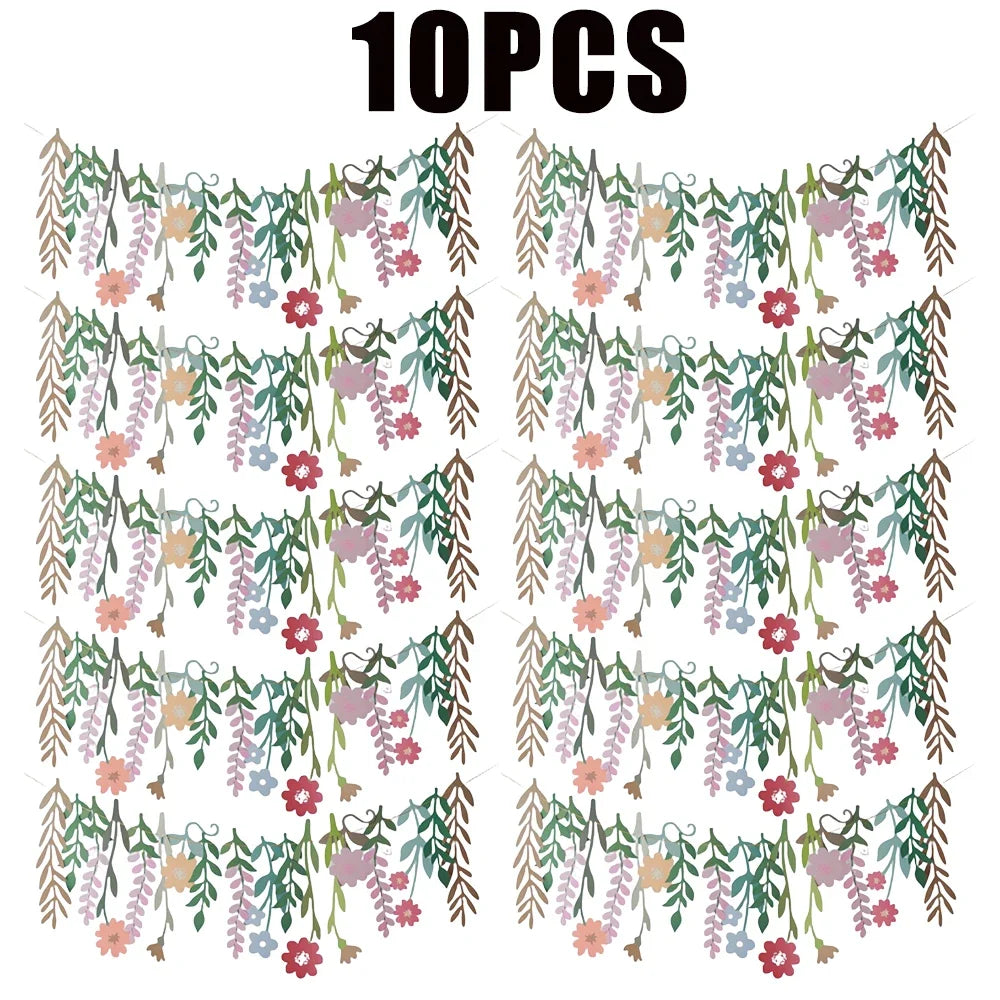 Spring Floral Birthday Banner Hanging Flower Garland Party Supplies Zpaxo 10PCS