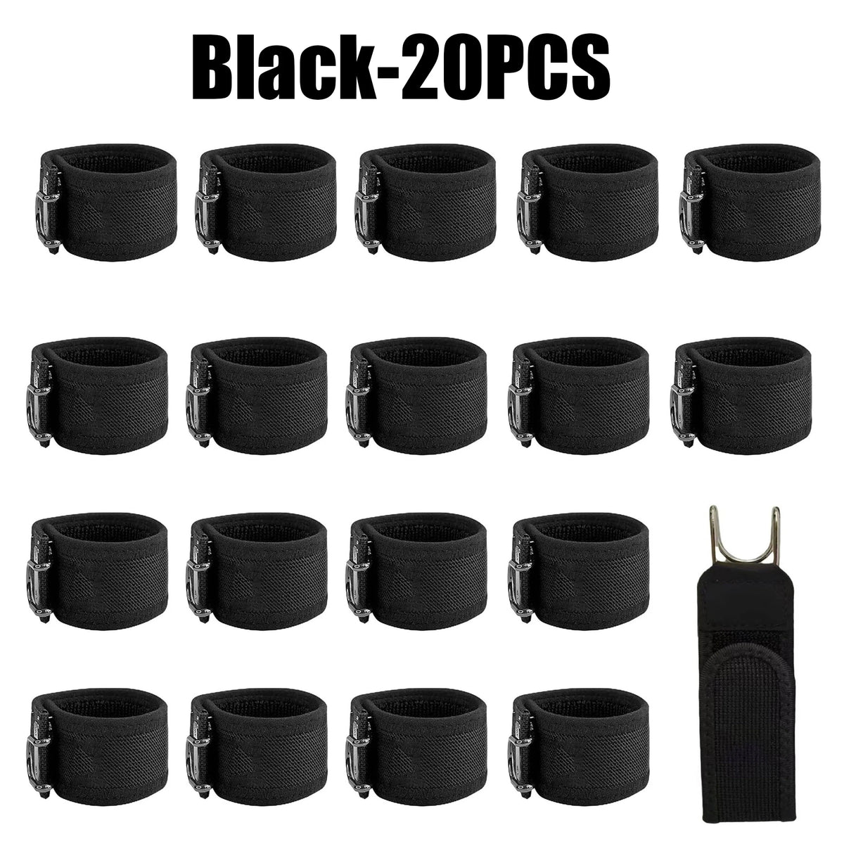 Waist Buckle Unisex Adjustable Lazy Belt Iron Hook Convenient Elastic Zpaxo Black 20PCS
