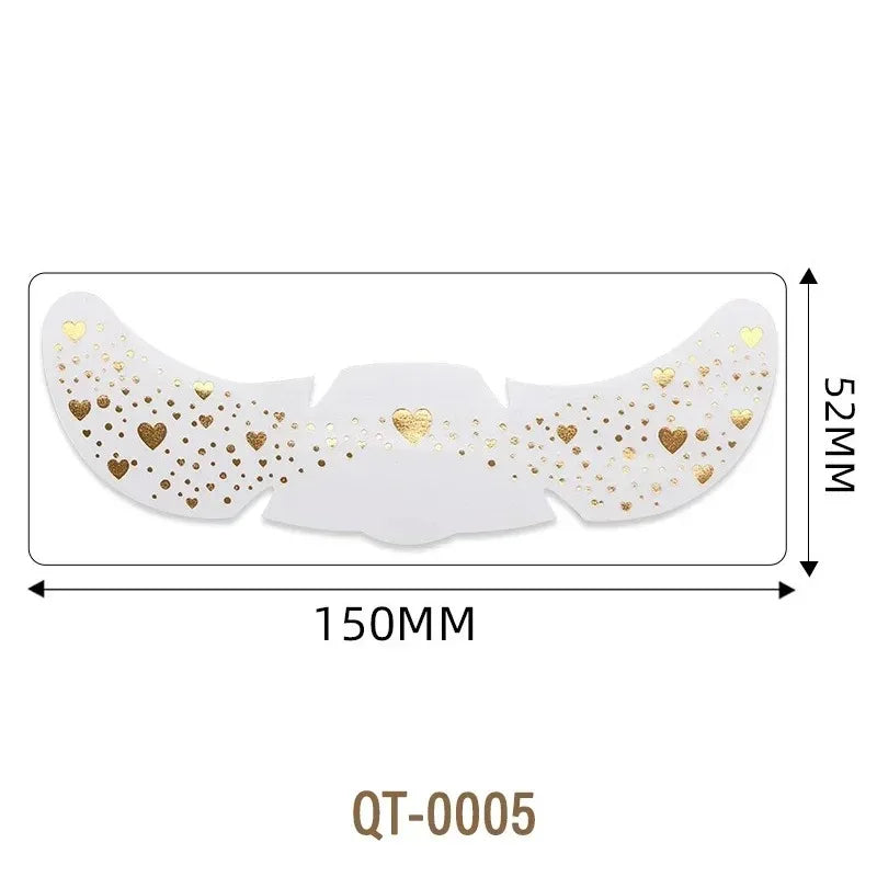 6 Sheets Stamping Freckles Makeup Patches Glitter Gold Fake Temporary Zpaxo 05Gold-6 Sheets