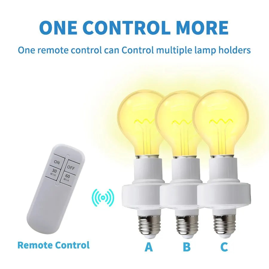 E27 Wireless Remote Control Light Socket Lamp Holder 20M Range For LED Bulbs Lamp Socket Wireless Light Switch Kit AC 110V 240V Zpaxo