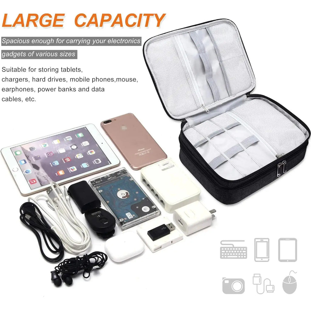 Cable Storage Bag Waterproof Digital Electronic Accessories Organizer Portable Travel Cable Digital Storage Bag For Cord Charger Zpaxo