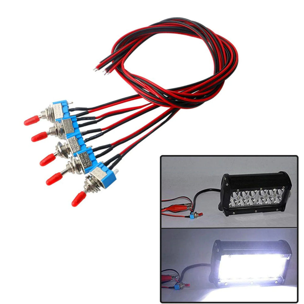 Professional Car Mini Toggle Switch Pre-wired ON-Off 2 Position 3 Pin Zpaxo