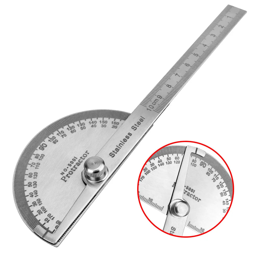 Metal Angle Finder 180 Degree Protractor Stainless Steel Woodworking Zpaxo