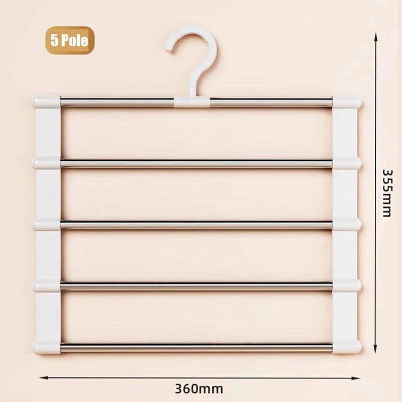 5 7 Layers Stainless Steel Pants Hangers Folding Space-saving Clothes Zpaxo 5 Layers