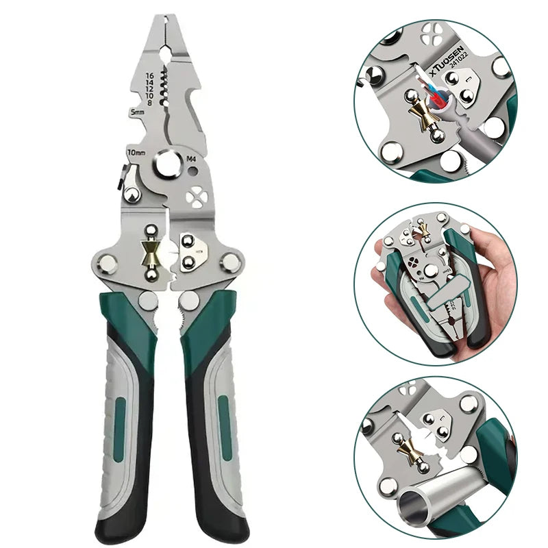 Multifunctional Collapsible Wire Stripping Pliers Cutting Winding Zpaxo