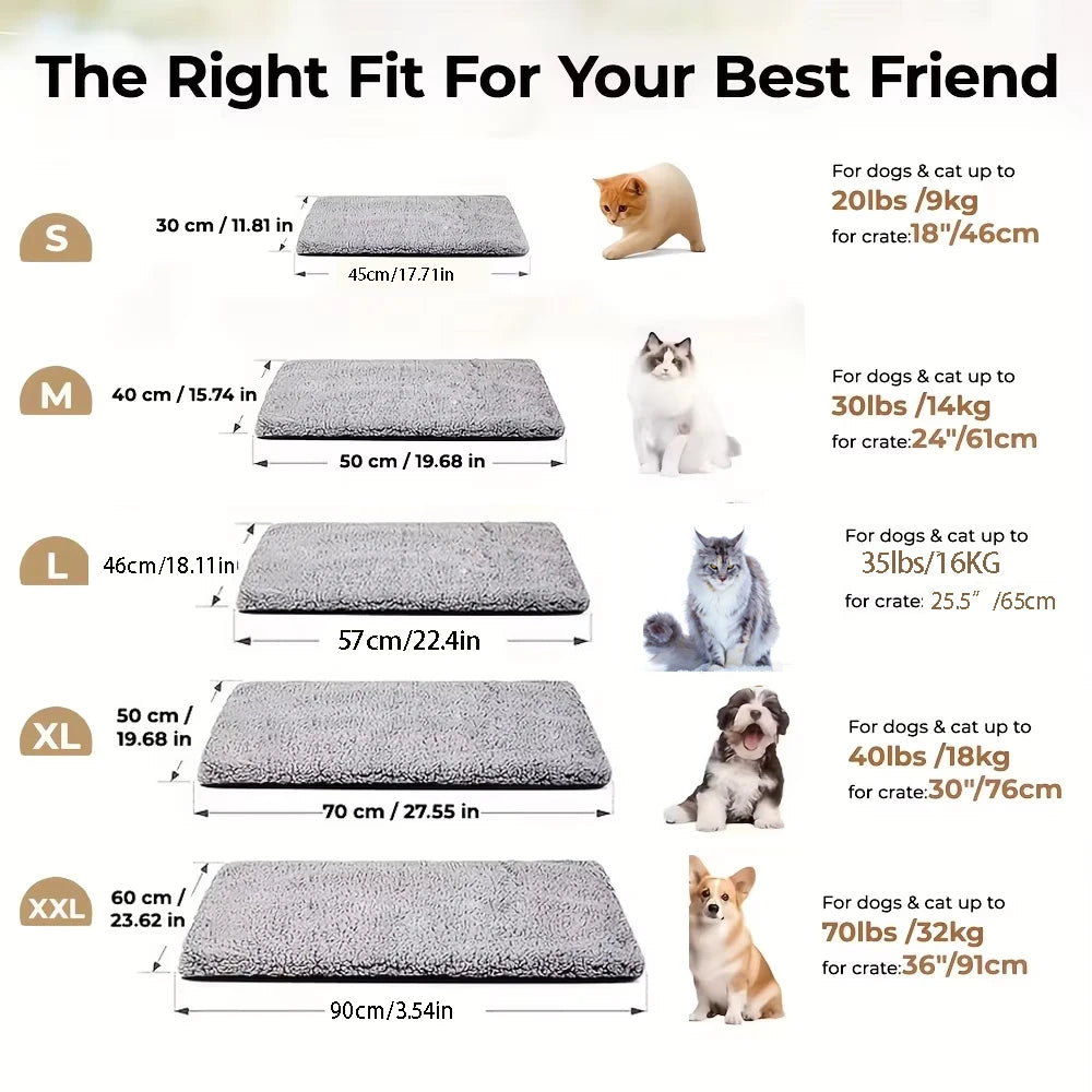 Winter Warming Pet Mattress Warm Cat Dog Pad Washable Non-slip Mat Zpaxo GRAY S