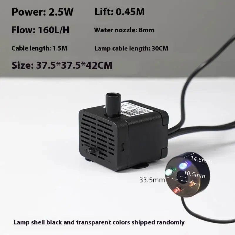 ABS Ultra-quiet Submersible Water Fountain Pump Filter Fish Pond Zpaxo A3